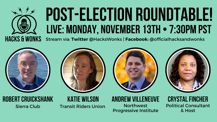 Flyer for Hacks & Wonks 2023 Post-Election Roundtable